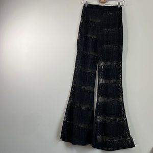 Black beach cover up pants size 10 PLT